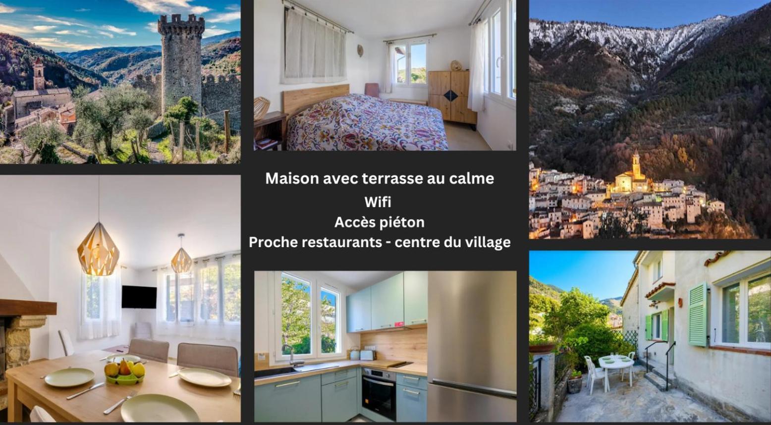 La Tiniera A Luceram - Maison Renovee 2023- Terrasse - Wifi - Village Des Creches Exterior photo